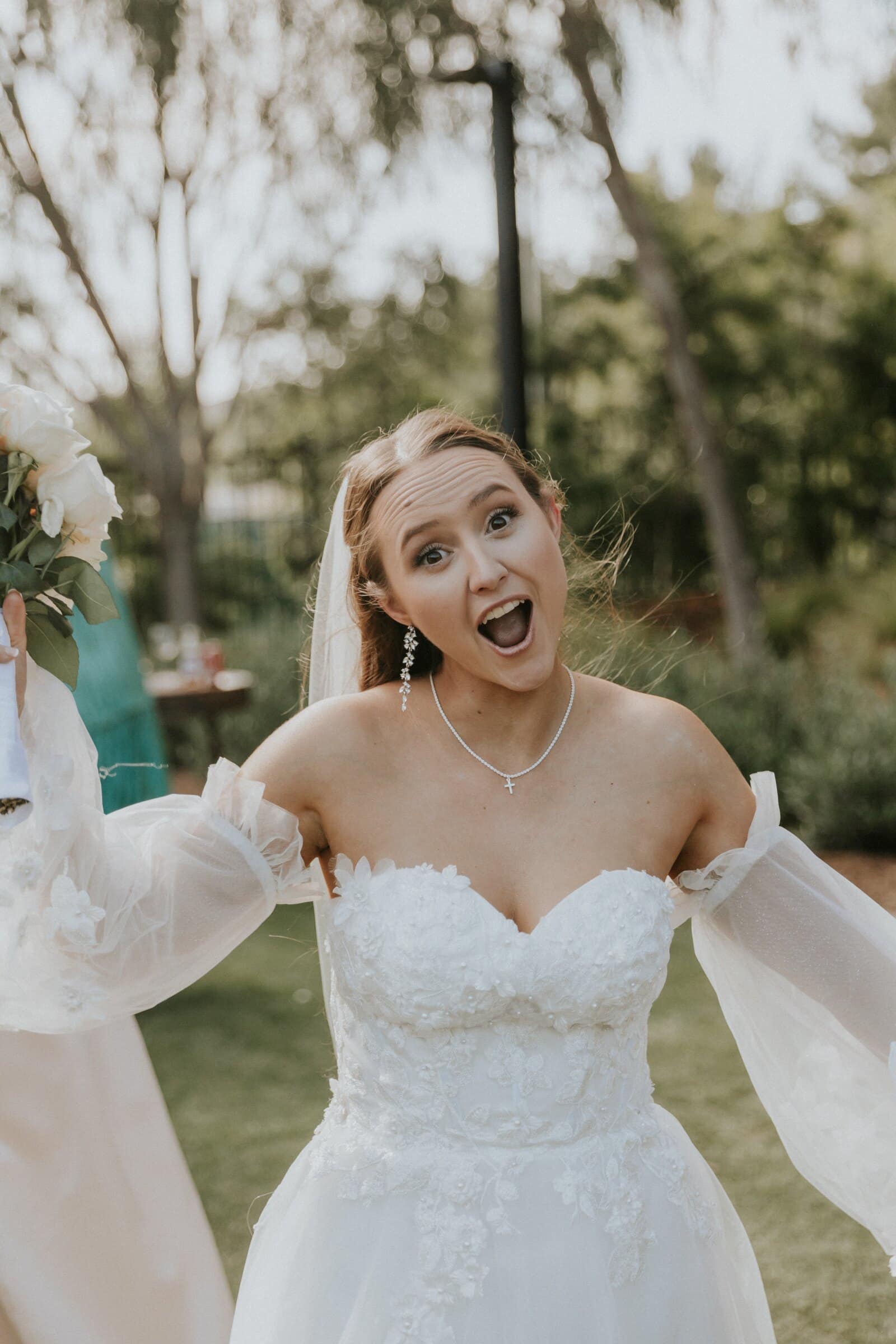 Irelyn's delighted face as she turns toward the camera
