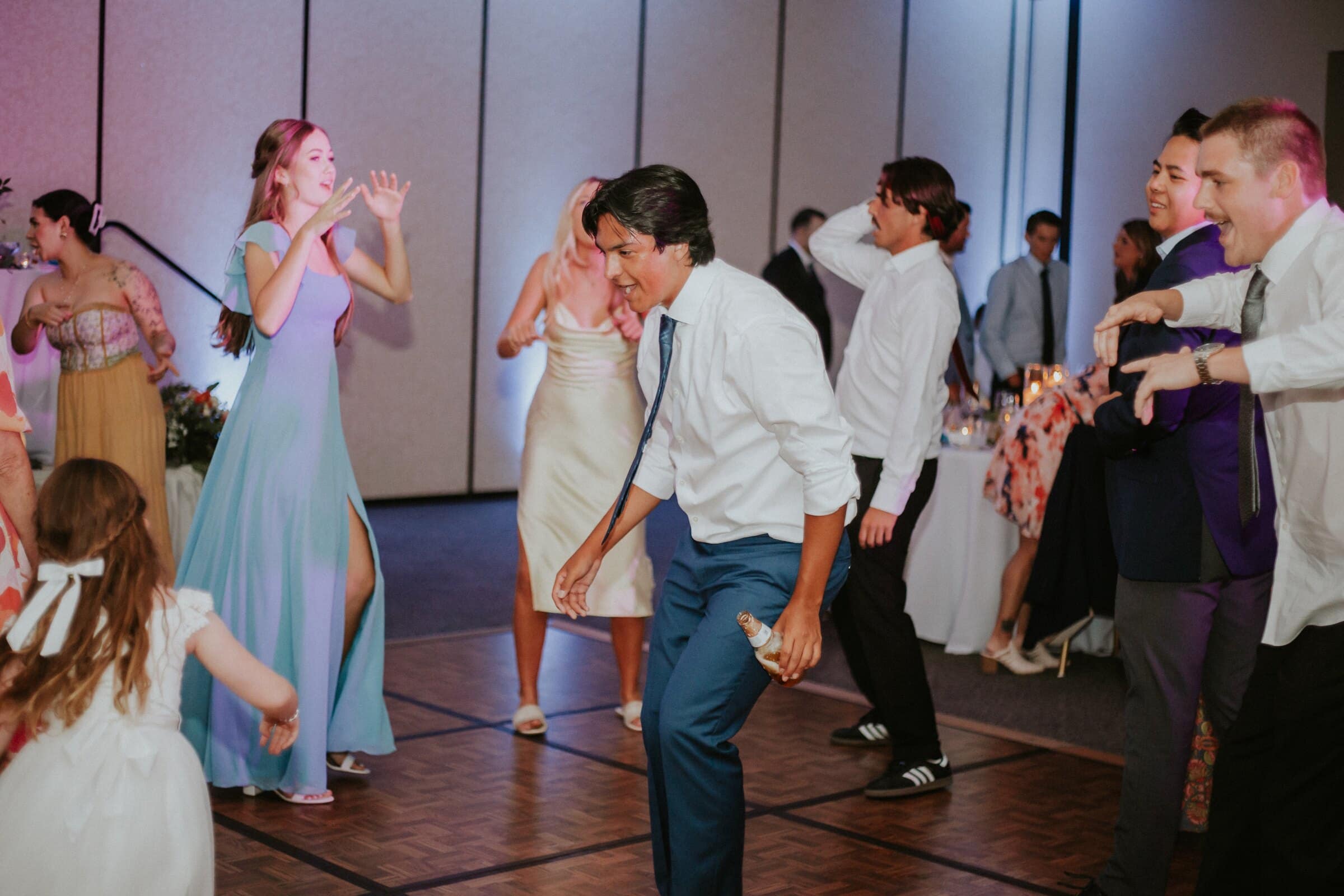 Guests dancing at the reception