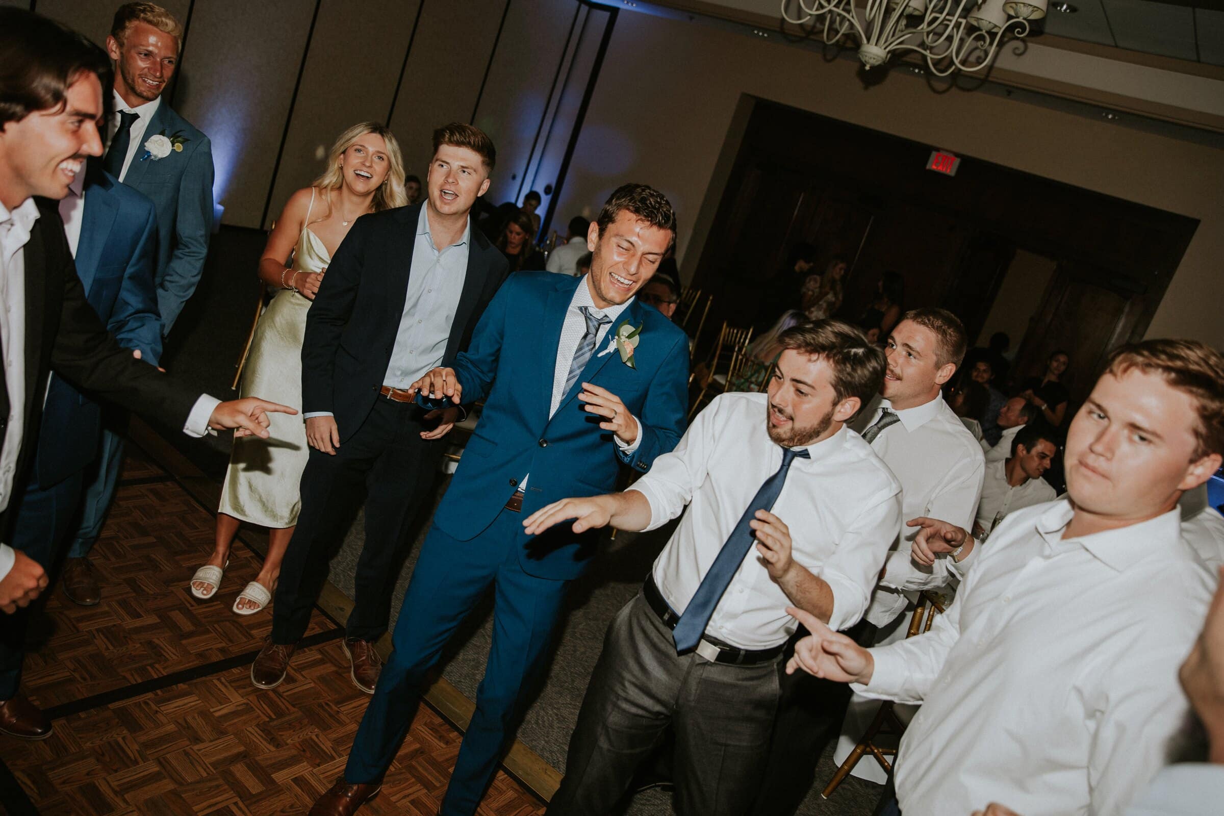 Bryce dancing with his groomsmen
